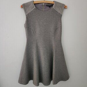 medium MISS BEHAVE girls M gray fit & flare dress Zipper sleeve detailing